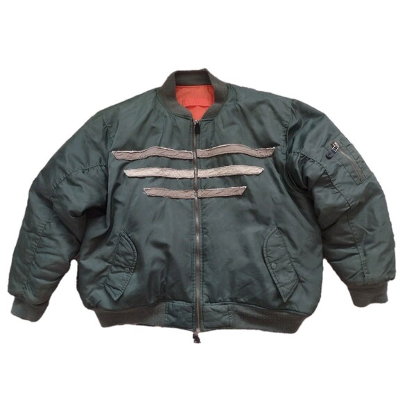 Custom One Off Vintage MA-1 Bomber Flight Jacket ACES AIRFIELD Sz xl Reversible - Picture 2 of 16
